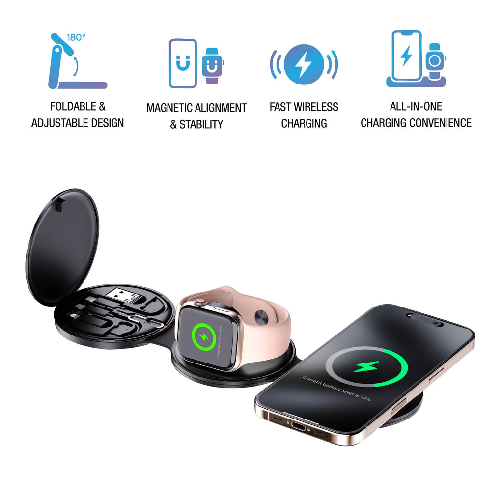Pursonic 5-in-1 Folding Wireless Charging Station – Power Everything, All at Once